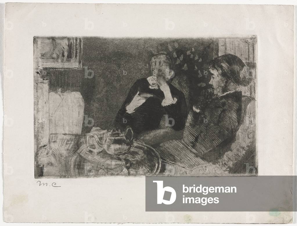 Lydia e sua madre al tè, 1880 circa (acquatinta e acquaforte, impressione unica tra il quarto e il quinto stat