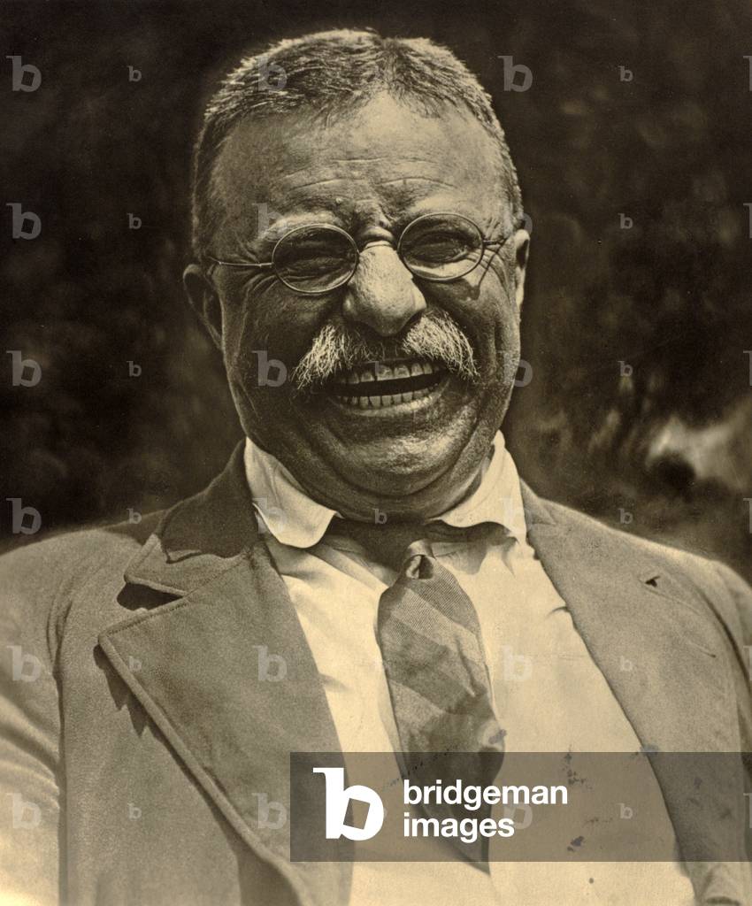 Theodore Roosevelt laughing, c.1910 (b/w photo)