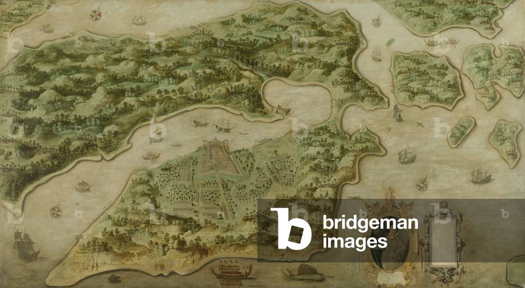 Fort Victoria on the island of Amboina, 1617 (oil on canvas)