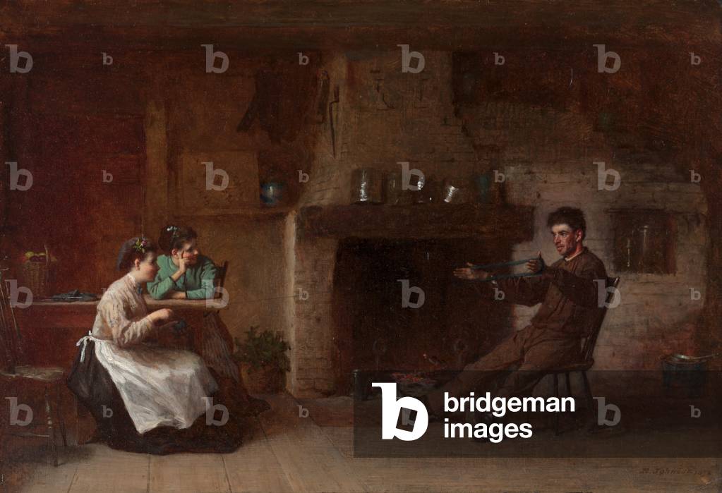 Wickelgarn (Innenraum einer Küche in Nantucket), 1872 (Öl auf Karton)