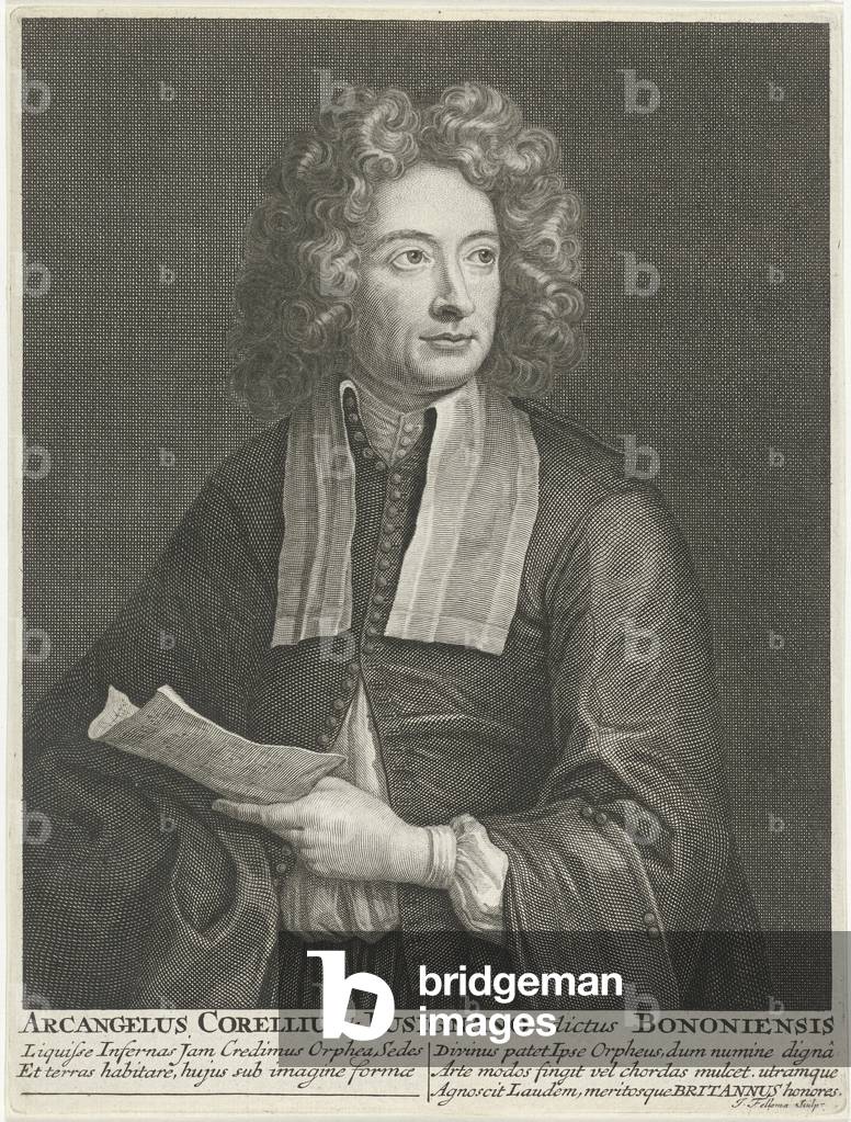 Portrait of the Composer and Violinist Arcangelo Corelli, 1702-67 (engraving)