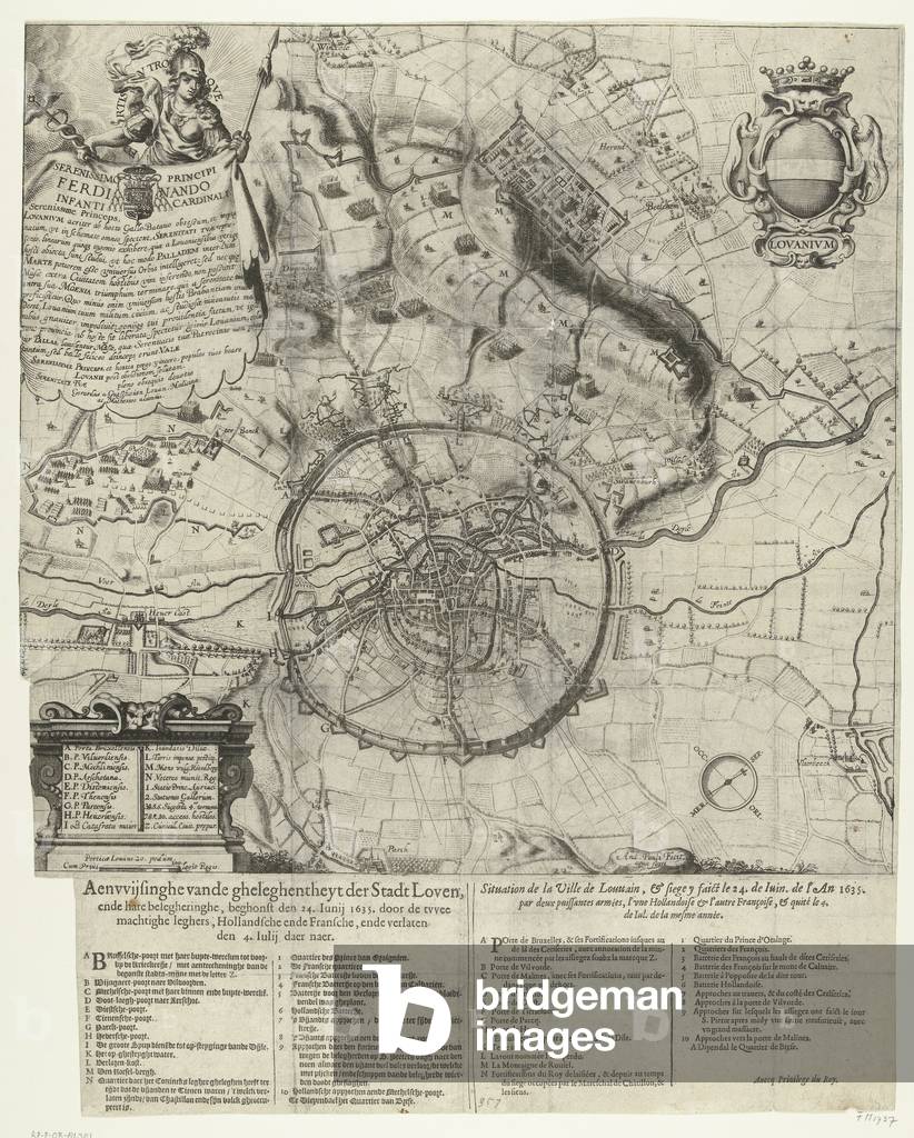Siege of Leuven by the Dutch and French armies 1635 (etching)