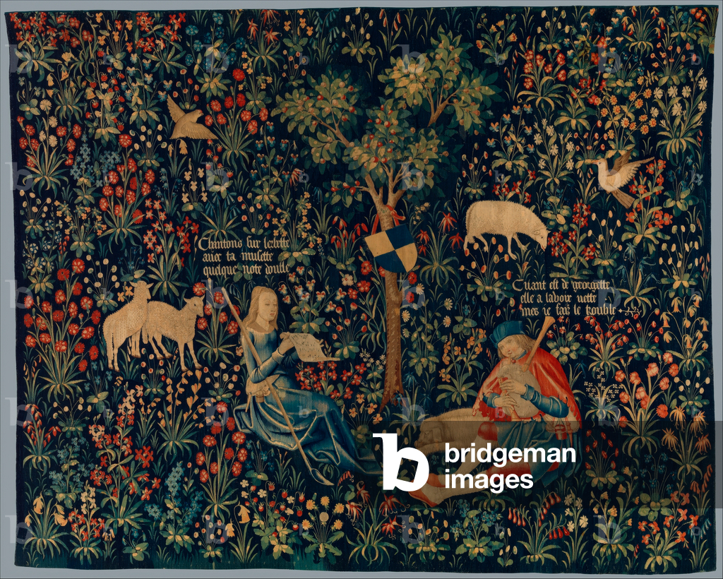 Shepherd and Shepherdess Making Music, c.1500-30 (wool and silk)