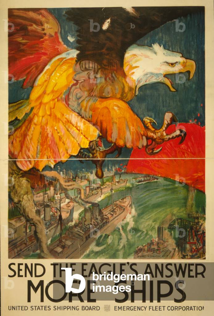 Send the eagle's answer - more ships, 1917 (lithograph)