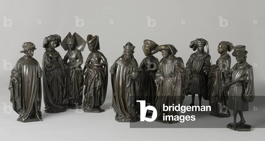 Ten weepers from the tomb of Isabella of Bourbon, c. 1475-76 (bronze)