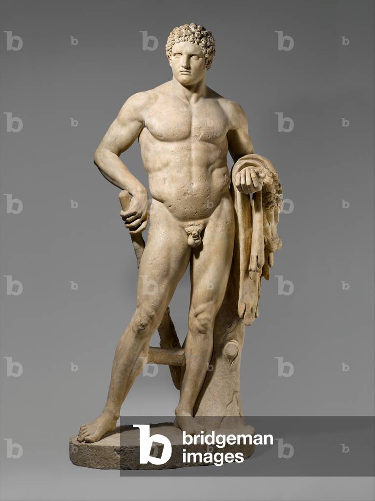 Marble statue of a youthful Hercules,  69–96 AD (marble)