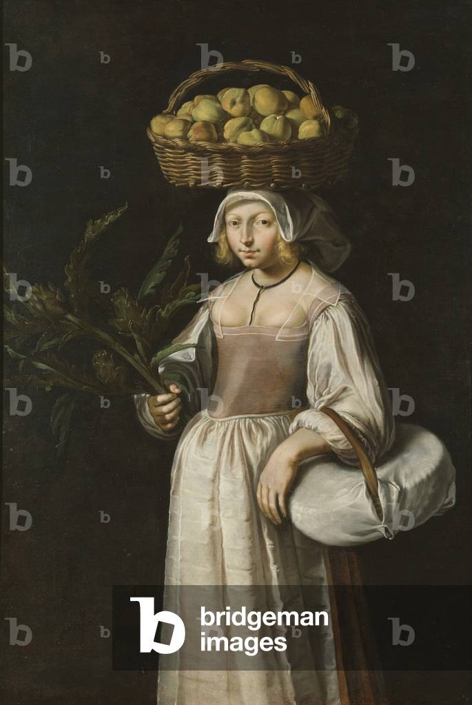 The Vegetable Seller (oil on canvas)