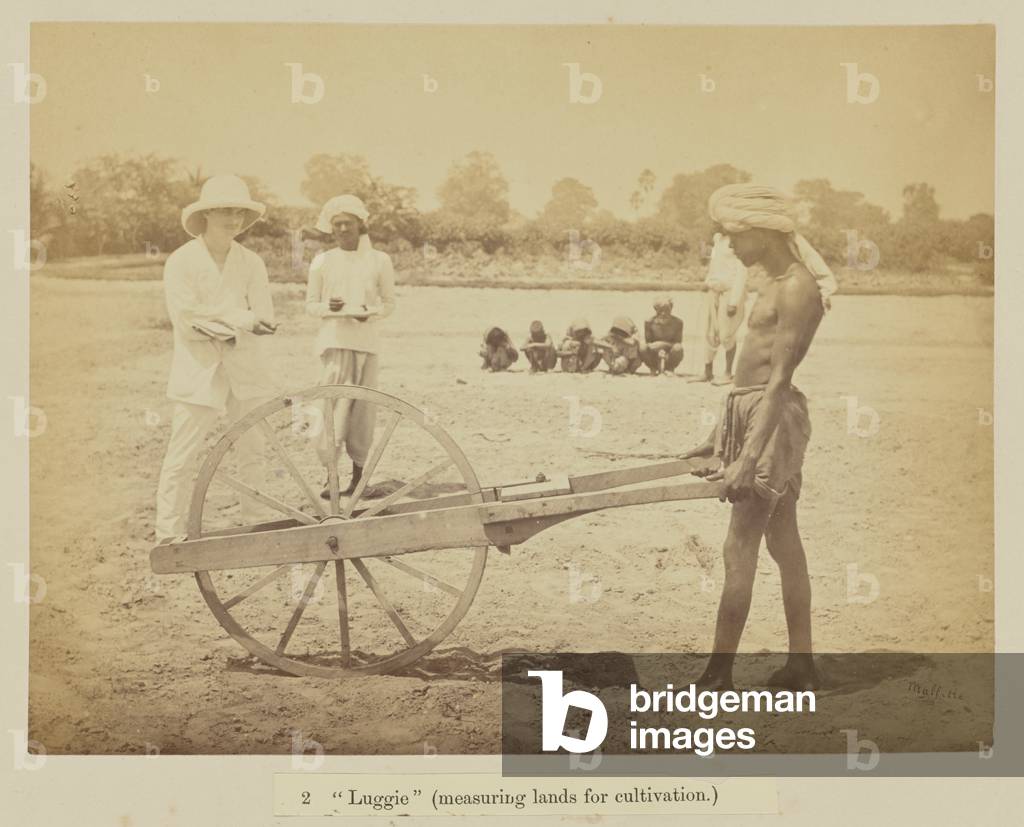 'Luggie' (measuring lands for cultivation), 1877 (albumen silver print)