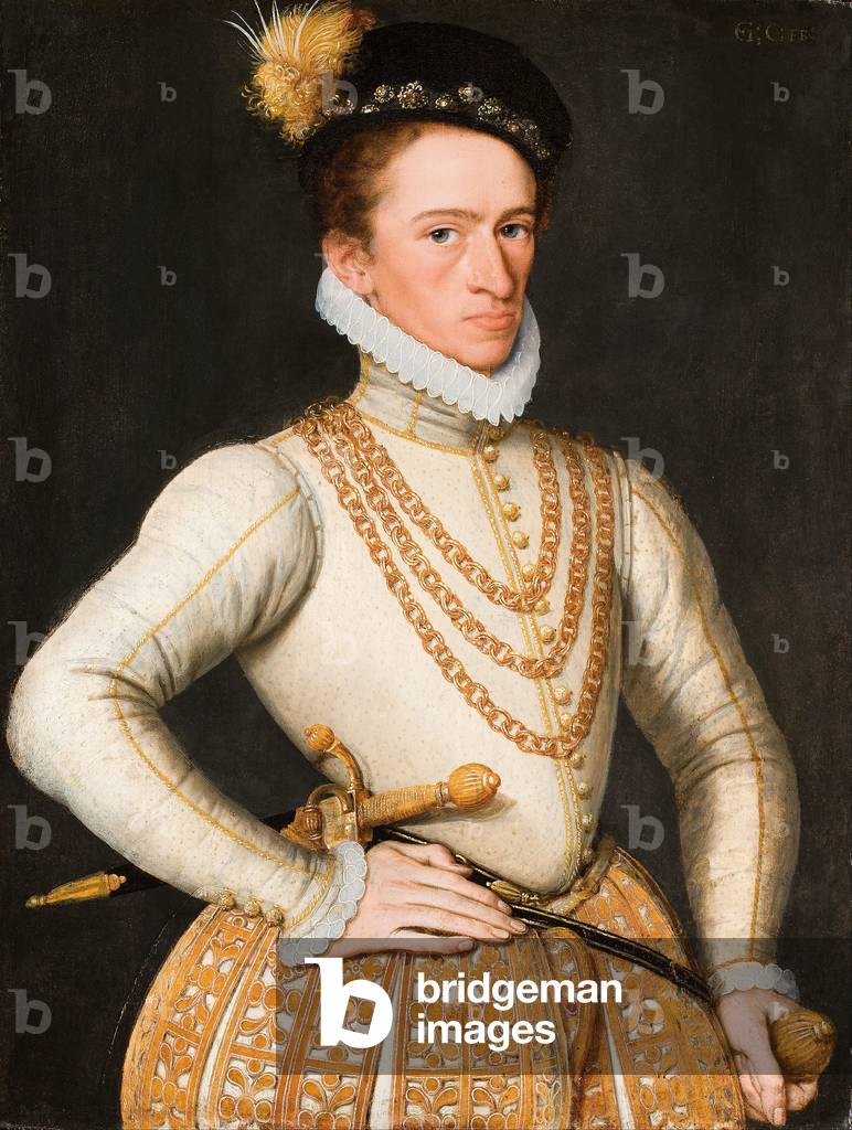 Portrait of an unknown French Nobleman, 1560-9 (oil on panel)