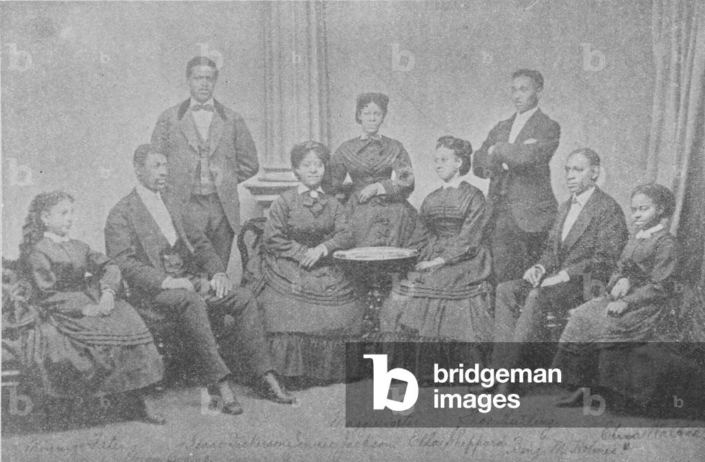 The Original Jubilee Singers c.1870s b w photo The Original Jubilee Singers c.1870s b w photo