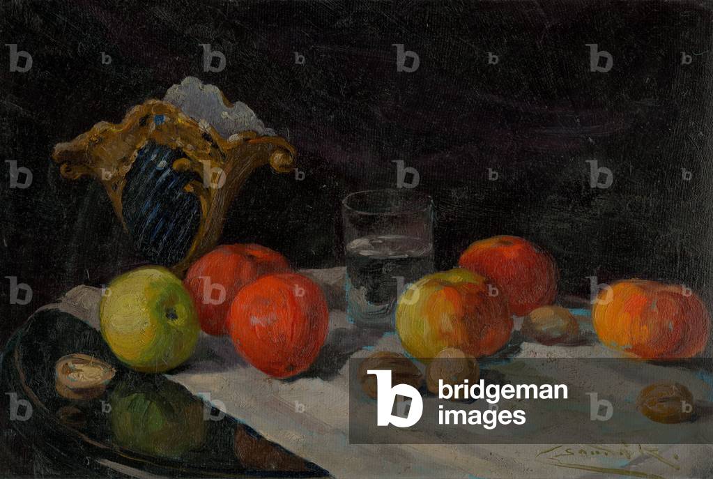 Still Life with apples, 1925-30 (oil on board)