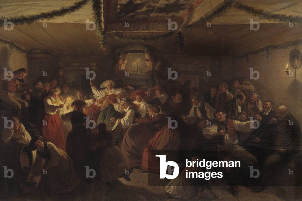 A Wedding Party from Vingåker, 1857 (oil on canvas)