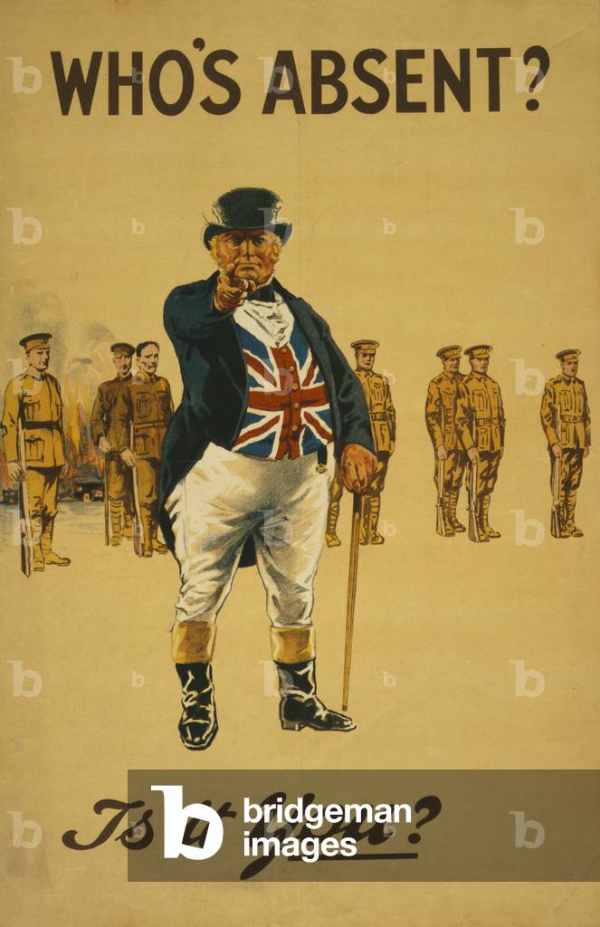 Who's absent? Is it you?, 1915 (colour lithograph)