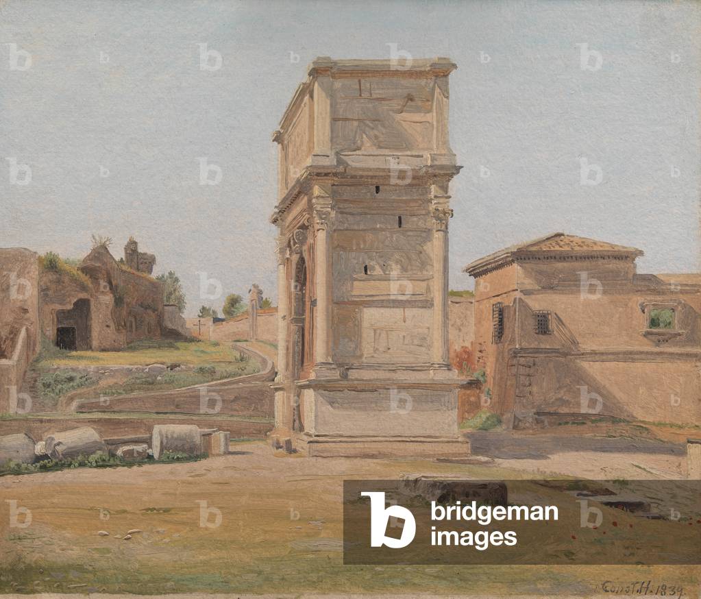 The Arch of Titus in Rome, 1839 (oil on paper laid down on canvas)
