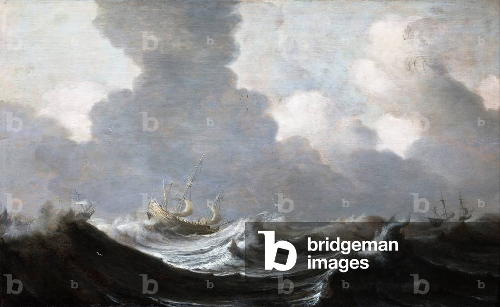 Four Vessels Running Before a Gale, 1630 (oil on panel)