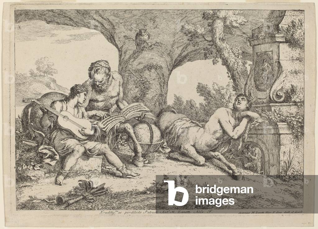Chiron Teaching Music to Achilles, 1758 (etching on laid paper)
    