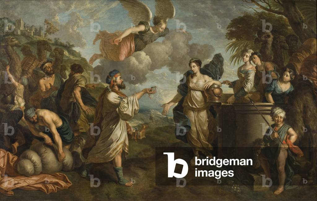 Eleazar and Rebekah (oil on canvas)