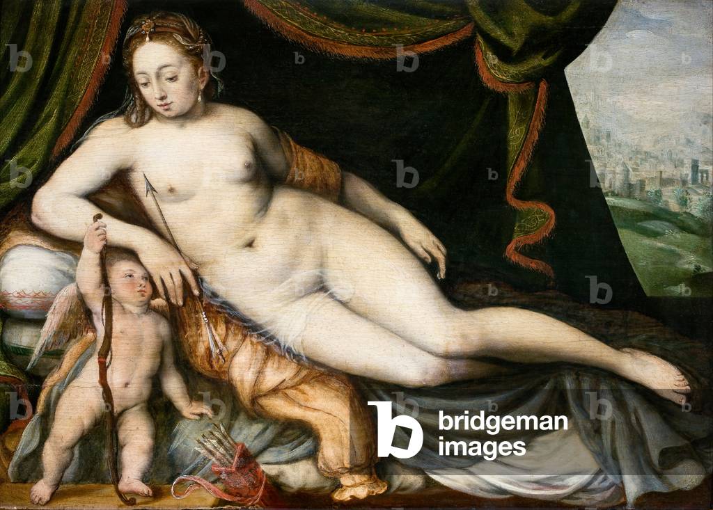 Venus and Cupid, c.1560 (oil on panel)
