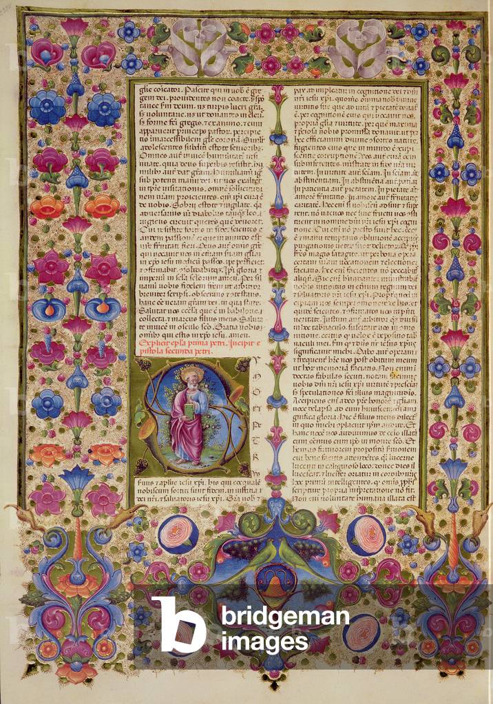 Fol.232v Second Letter from St. Paul to the Apostles, from the Borso d'Este Bible. Vol 2 (vellum)