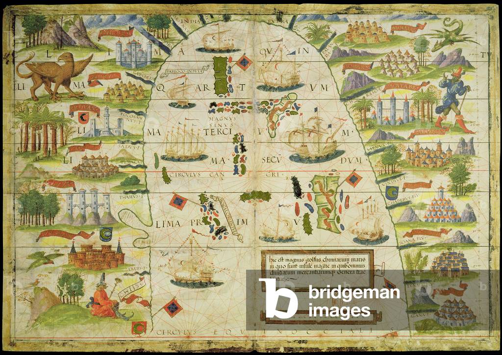 Karte des chinesischen Meeres, von einem Faksimile der “Miller Atlas' von Pedro und Jorge Reinel, und Lopo Hom