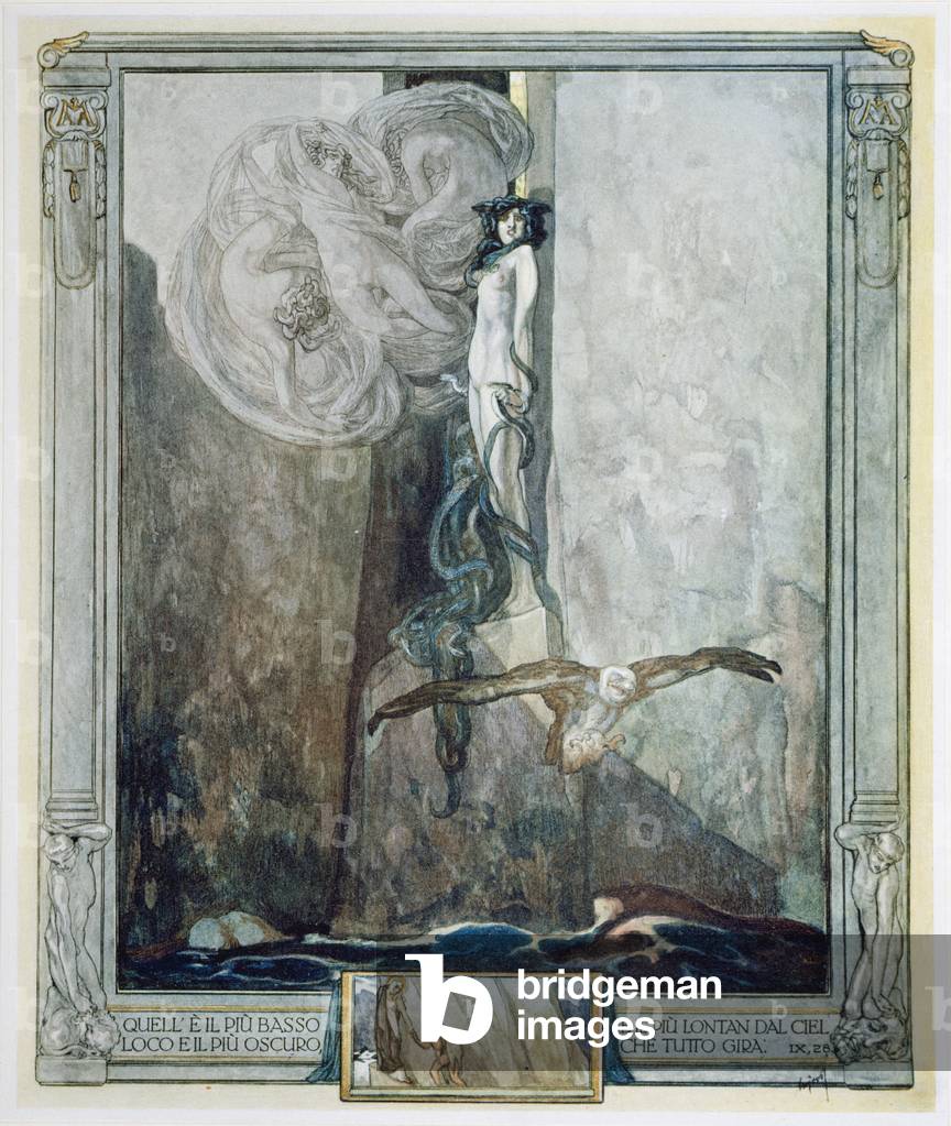 Illustrazione da Dante's 'Divina Commedia ', Inferno, Canto IX. 28, 1921 (w/c su carta)