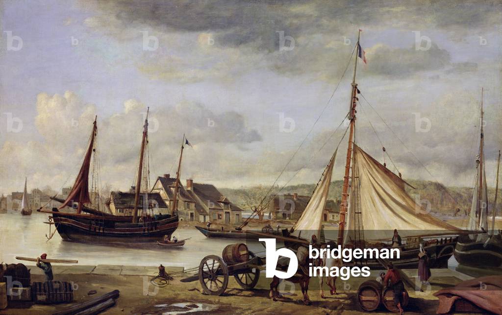 The Merchant's Quay at Rouen, 1834 (oil on canvas)