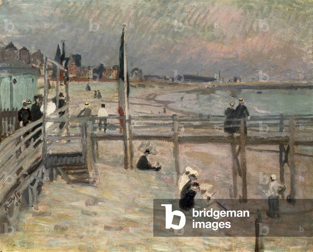 Image of On the Beach at Sainte-Adresse, 1904 (oil on canvas) by