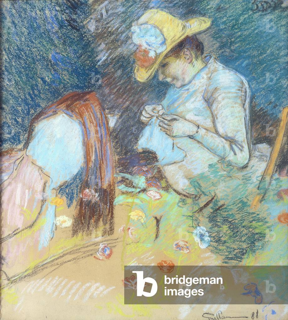 Madame Guillaumin Sewing, 1888 (Pastell auf Papier)