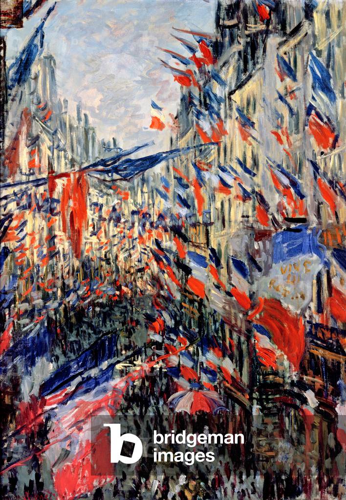 The Rue Saint-Denis. Painting by Claude Monet - Bridgeman Images