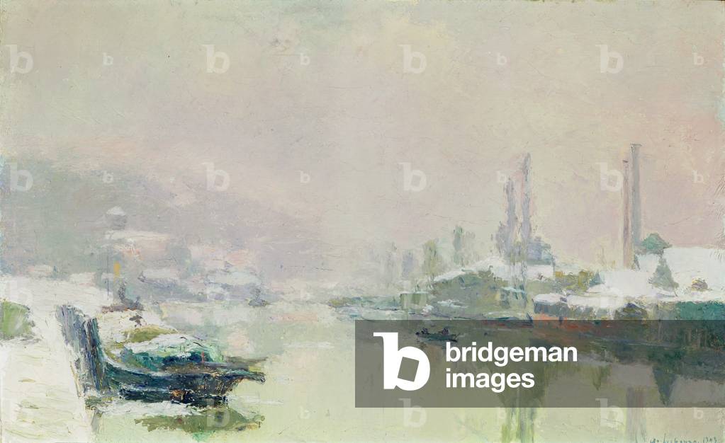 Bild von Gemälde "Die Ile Lacroix im Schnee", 1893 von Albert-Charles Lebourg