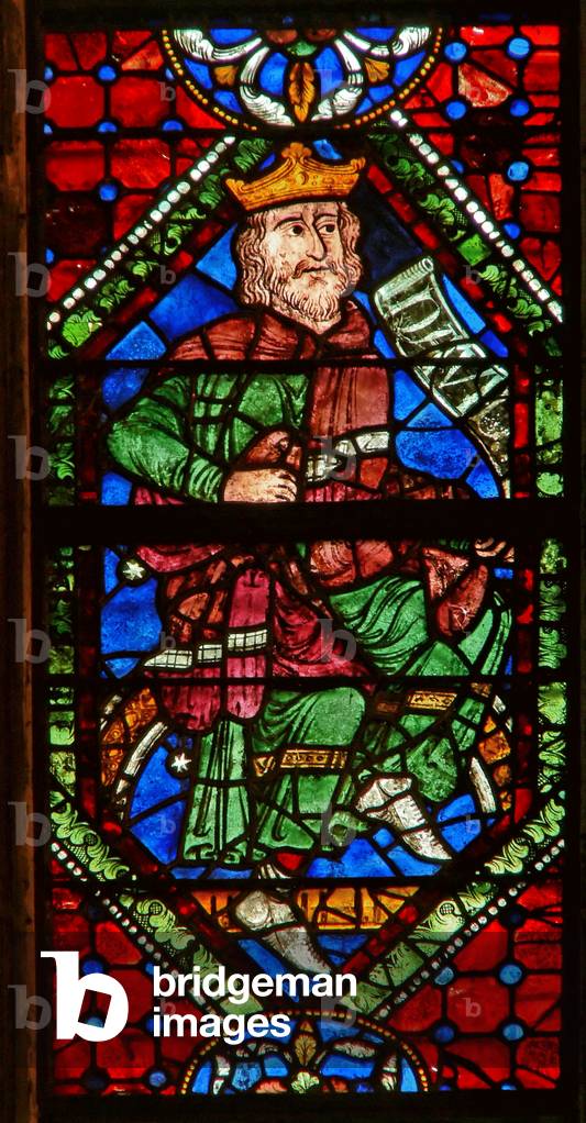 Window depicting a genealogical figure: David (stained glass)