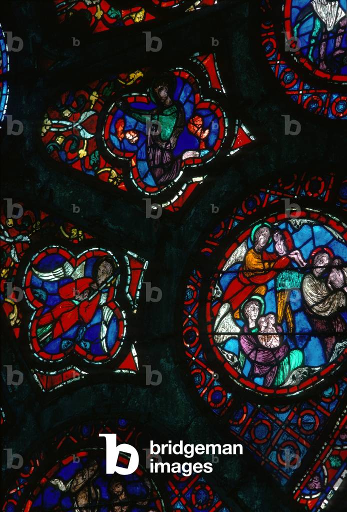 Rose window detail (stained glass)