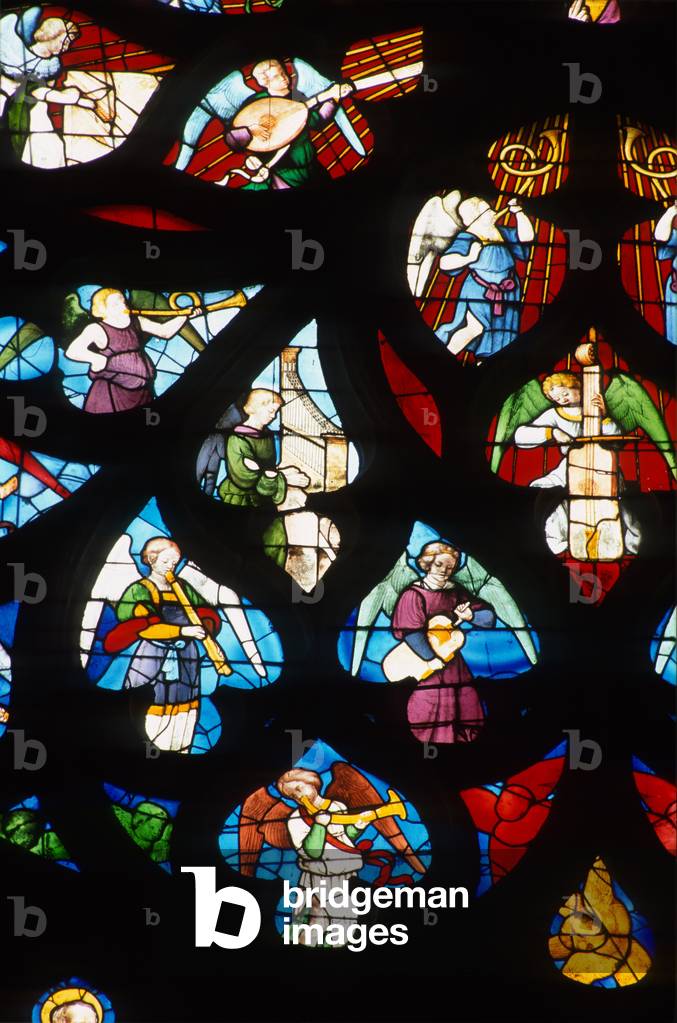 North rose window, detail (stained glass) (see also 340053)