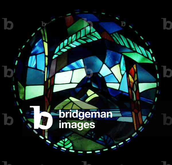 Landscape with Palm Trees, from the Omega workshops (Fry & Co.), 1914 (stained glass)
