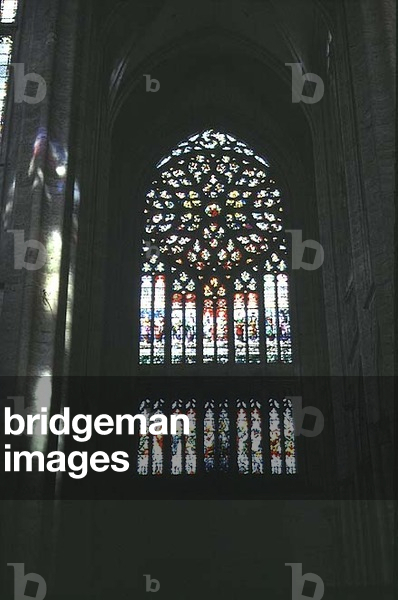 South transept rebuilt 1537, modern glass