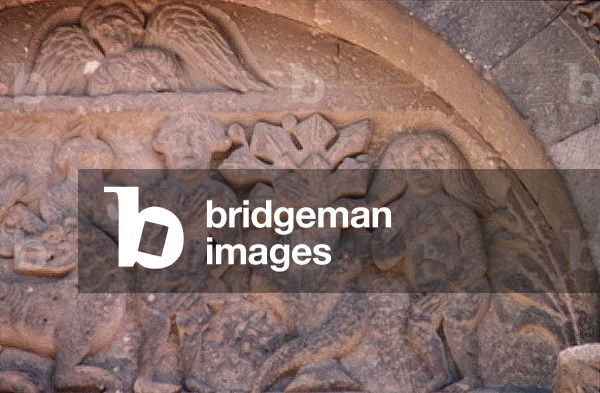 Adam and Eve, frieze over doorway (stone)