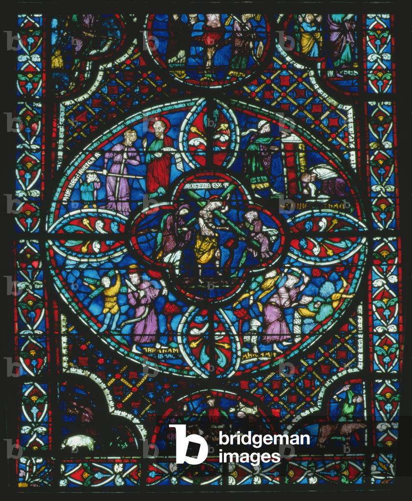Christ Carrying the Cross, detail from a lancet window portraying the Last Judgement (stained glass) (see 222515)