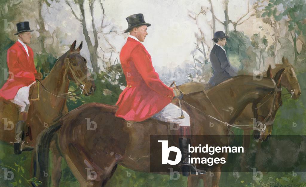Bild von Gemälde "HRH der prinz von wales aus mit dem Quorn (öl auf leinwand)", 20. Jahrhundert von Charles Wa