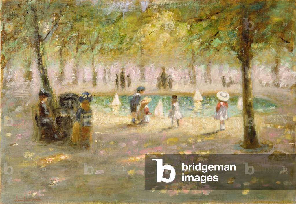 The Boating Pool (oil on canvas)
