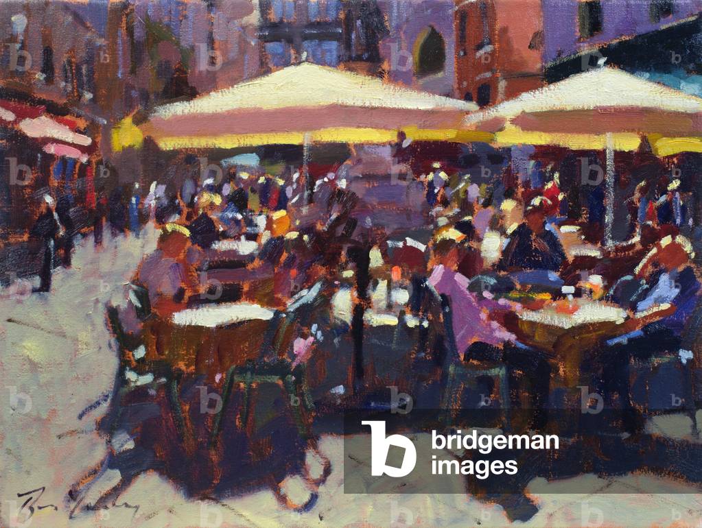 Cafe Italiano (oil on canvas)
