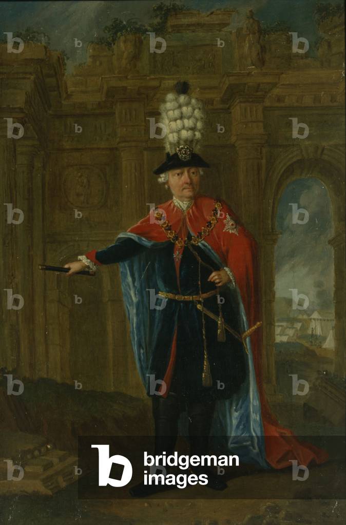 Federico il Grande vestito nel costume dell'Ordine dell'Aquila Nera (olio su tavola)