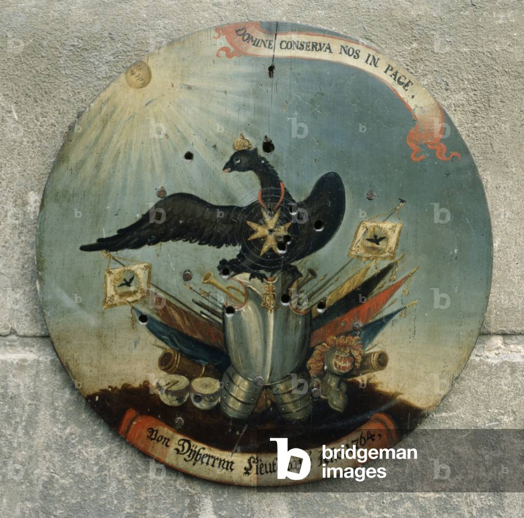 Shield of a Prussian officer, 1764 (painted wood)