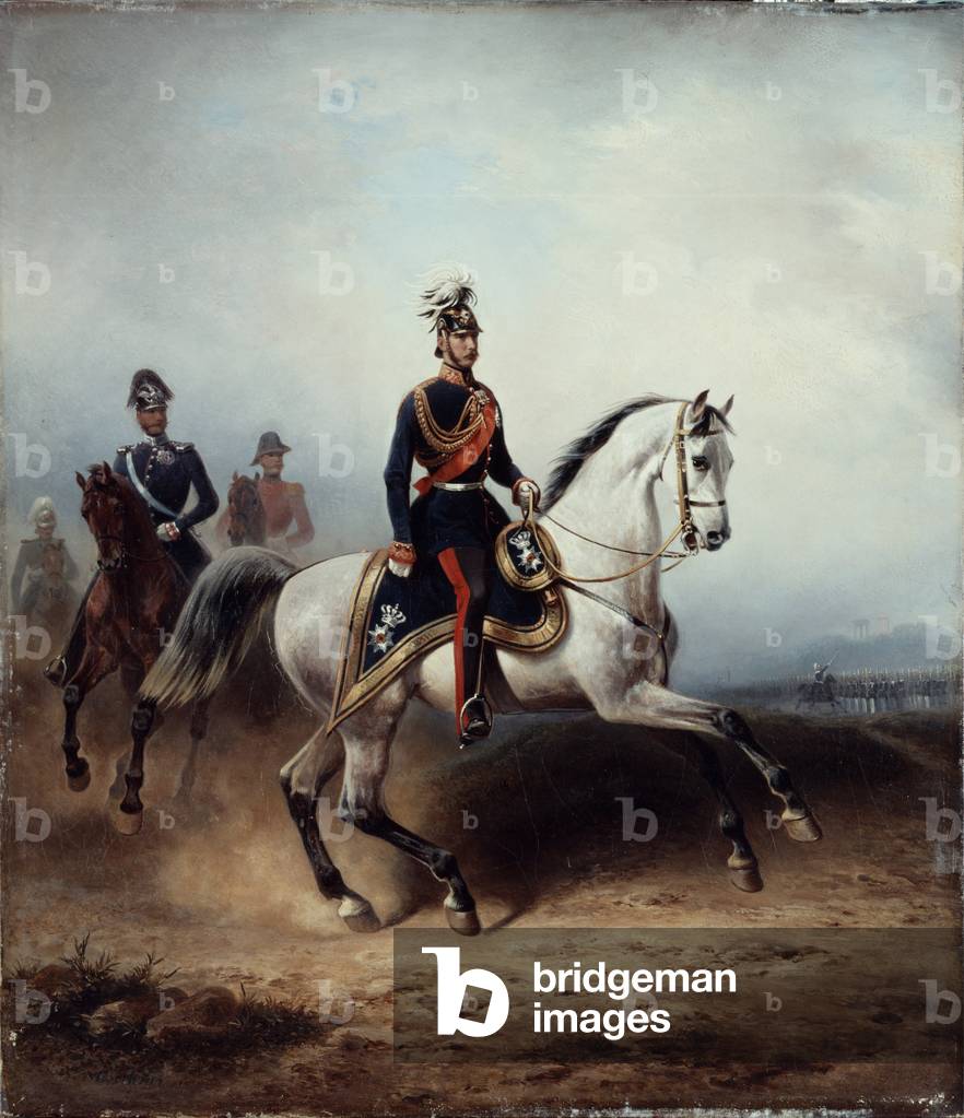 Immagine di Dipinto "Federico III Guglielmo sul campo di bornstedter", 1858 di Hermann Meyerheim