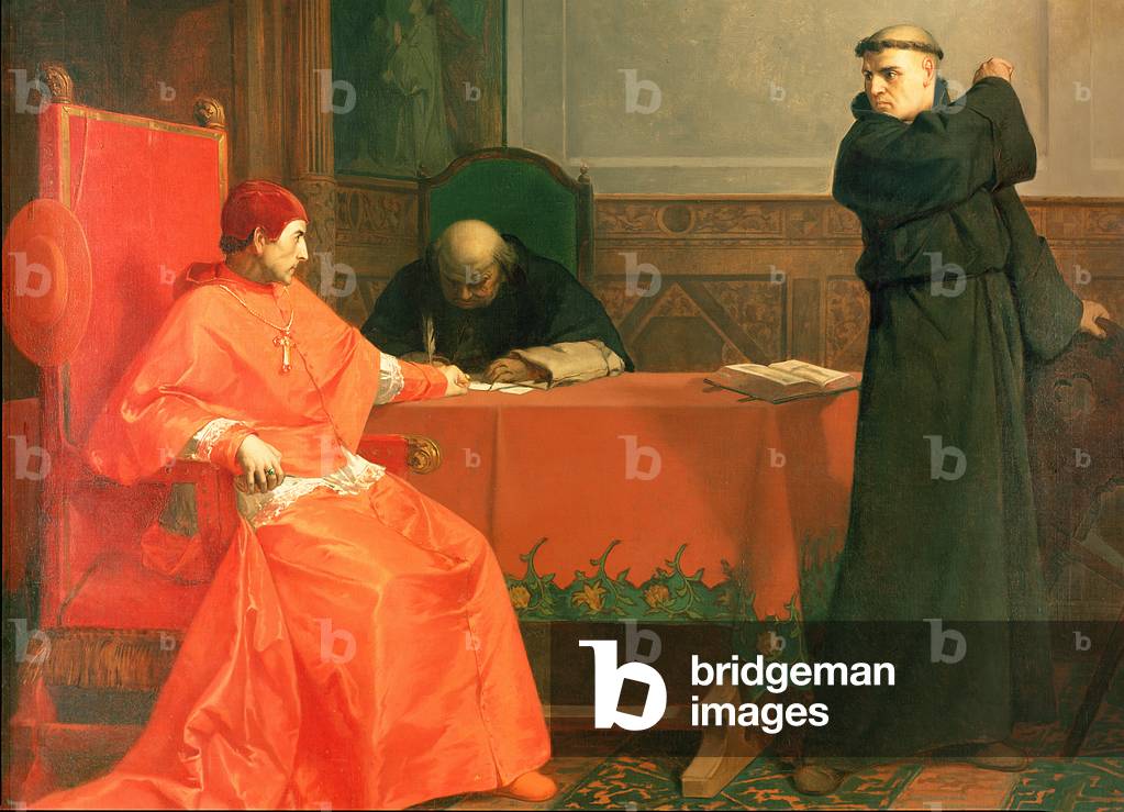 Luther in front of Cardinal Cajetan during the controversy of his 95 Theses, 1870 (oil on canvas)