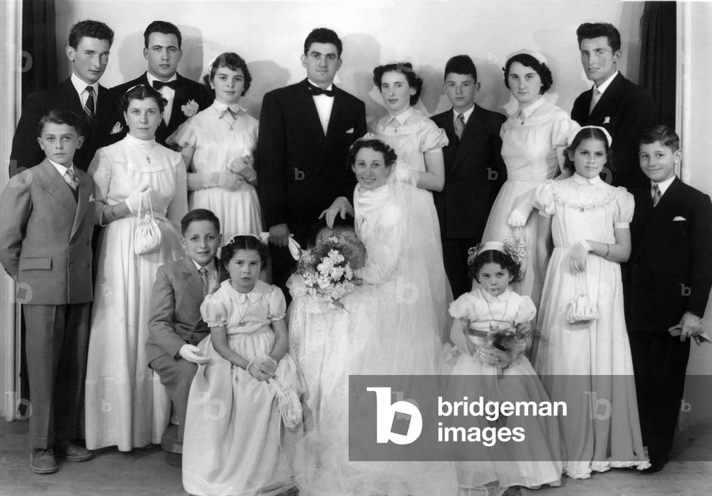 Photography of A French Wedding during The 1950'S (b/w photo)