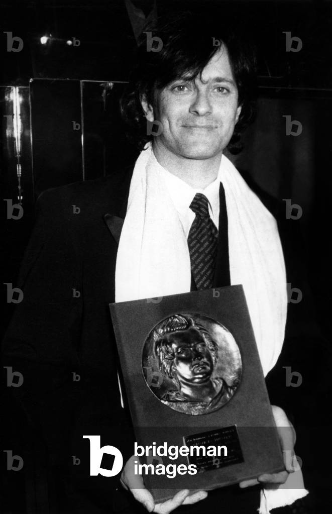 Francis Huster Qui received the Balzac Prize, Rue Du Colisee Paris 22 December 1987 (b/w photo)