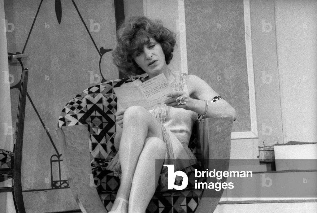French actress Maria Pacome during the TV recording of the play 'L'amant de Madame Vidal' in Theatre Marigny on January 9, 1974