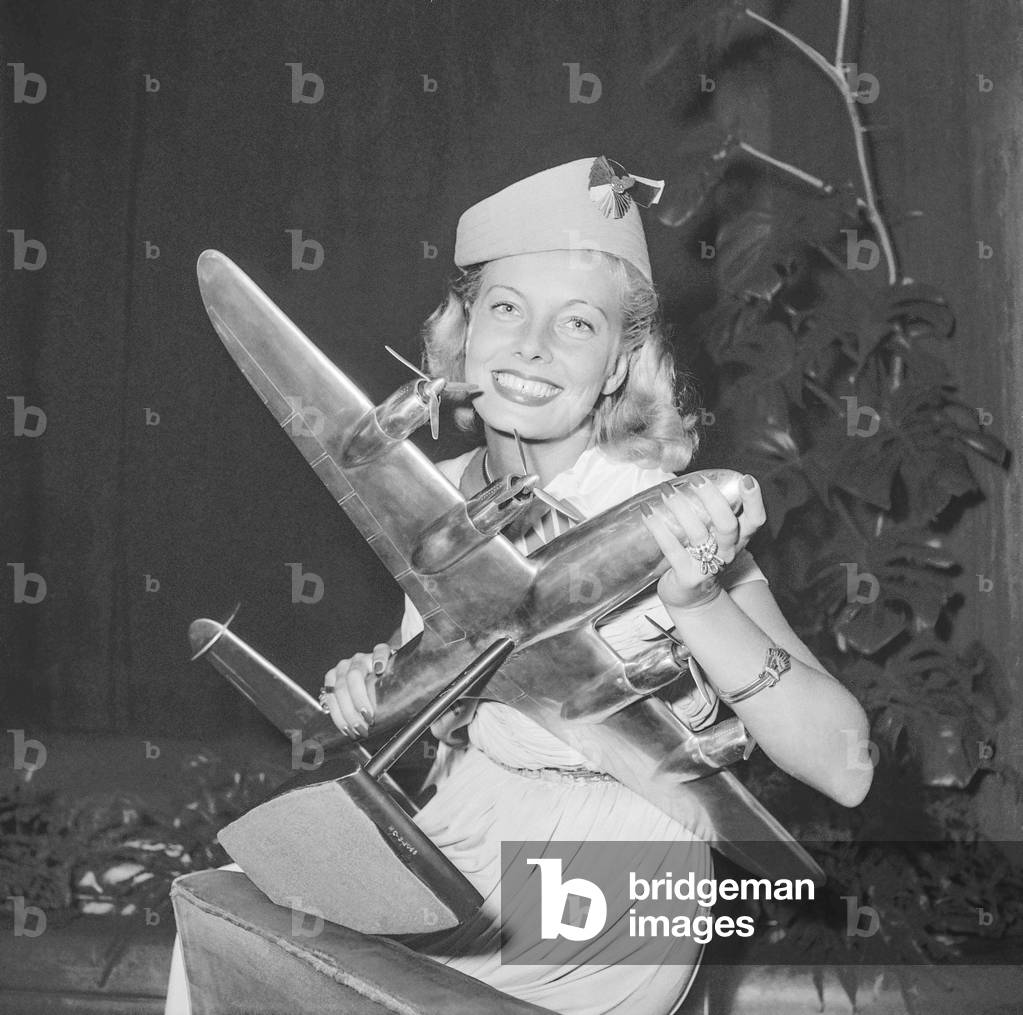 French actress Suzy Carrier 1951 (b/w photo)