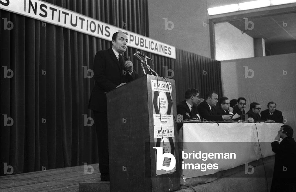 Francois Mitterrand, 1969 (b/w photo)