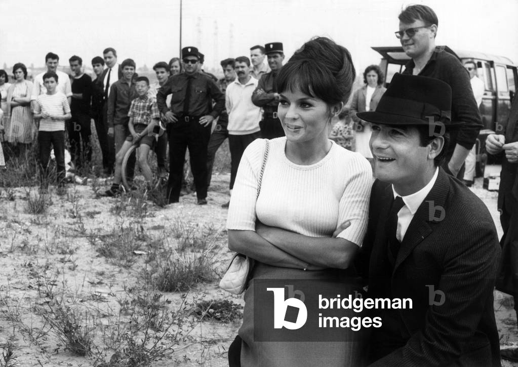 Jean-Claude Brialy and Pascale Pepetit on Set of Film “Comment Marouser Un Premier” June 22, 1964 (b/w photo)
